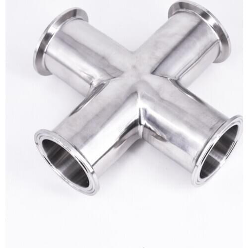 45mm 1-3/4" Pipe OD x 2" Tri Clamp Cross 4 Ways Splitter SUS 304 Stainless Sanitary Fitting Homebrew Beer Wine