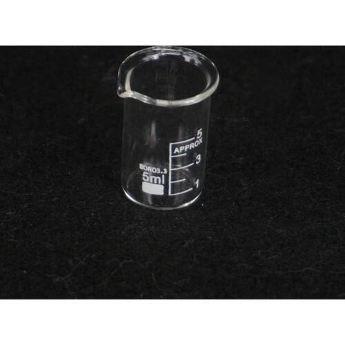 5ML Laboratory Glass Beakers Graduated Beaker Transparent Measuring Cup Chemical Lab Supplies