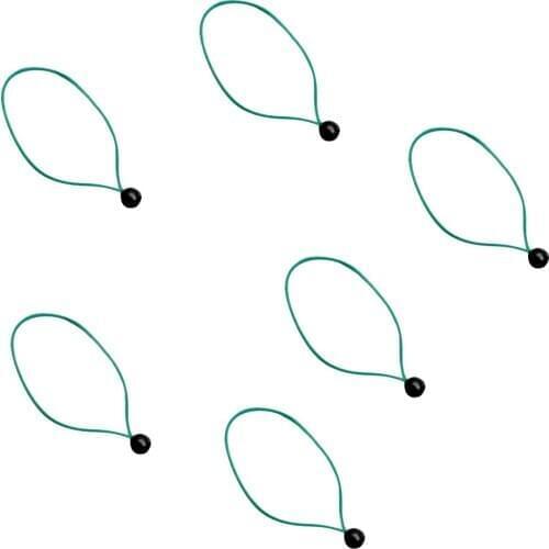 6 Pieces 24cm/9.4'' 4mm Dia. Strong Elastic Ball Cord Tie Down Loop Tarp Tent Awning Accessories