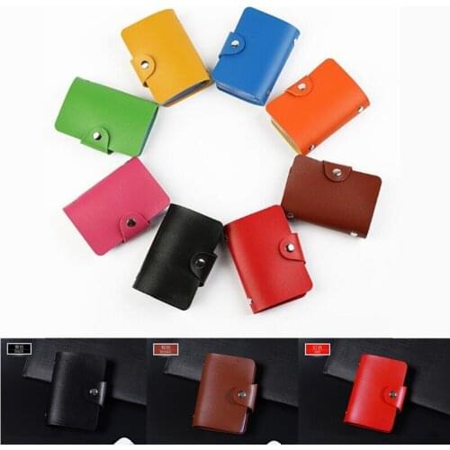 8Pcs/Lot PU Leather Function 24 Bits Card Case Business Card Holder Men Women Credit Passport Bag ID Passport Card Wallet H088