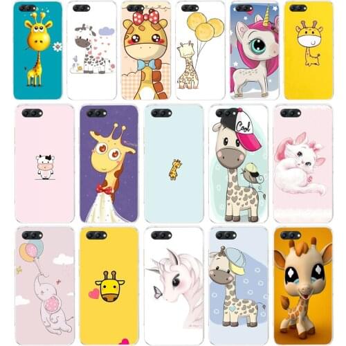89AA Cartoon giraffe Soft TPU Case Cover For Huawei Honor 10 10 Lite 20 20 PRO Lite