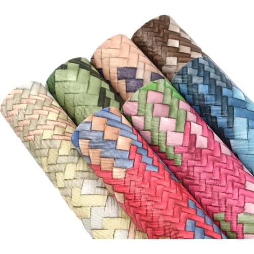 David accessories 20*33cm Weaving Faux Synthetic Leather Fabric Sewing, DIY Handmade HairBow Bag Shoes Material,1Yc6325