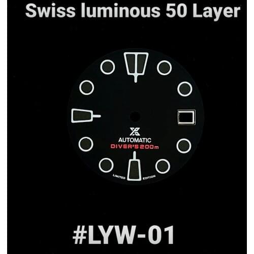 Seiko Watch Accessories Skx007 // 009/Srp21j Abalone Universal Modified Black Noctilucent Dial