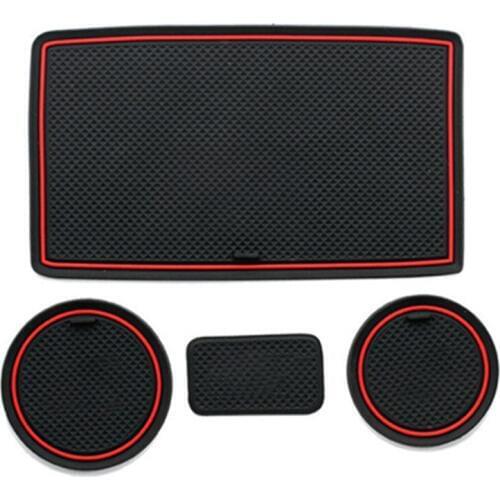 Anti-Slip Gate Slot Mat Rubber Mats for Jeep Wrangler JK 2007 2008 2009 2010 2011 2012 2013 2014 2015 2016 2017 Accessories 4pcs
