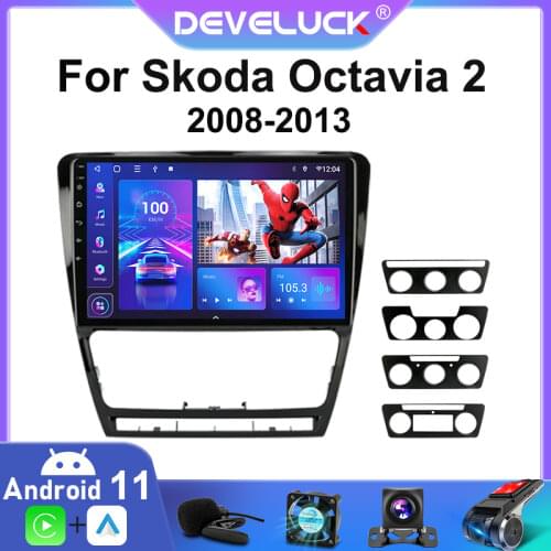 For Skoda Octavia 2 2008-2013 Android 9.0 Car Radio 2din 4G net wifi 8 core RDS DSP+48EQ GPS Navigation Multimedia video Player