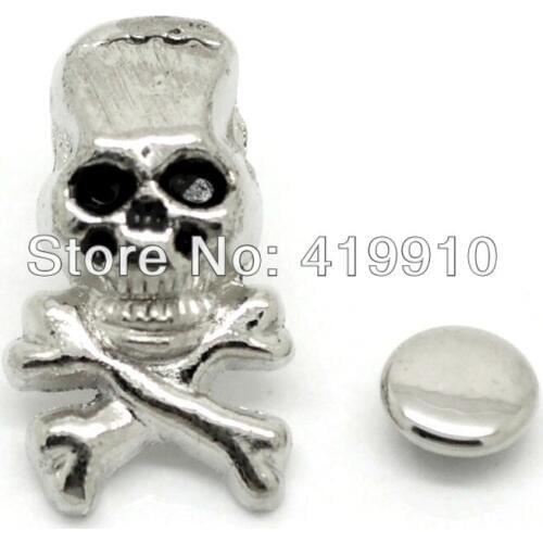 Free shipping -20 Sets Antique Silver Skull Crossbone Rivet Studs Spots 22mmx12mm 7mm Bag Leather Clothes J1248