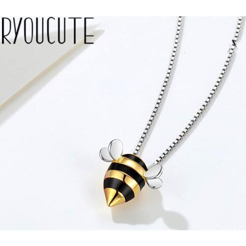 2019 Bohemian Vintage Silver Color Bee Necklaces For Women Pendants Necklaces Collar Jewelry