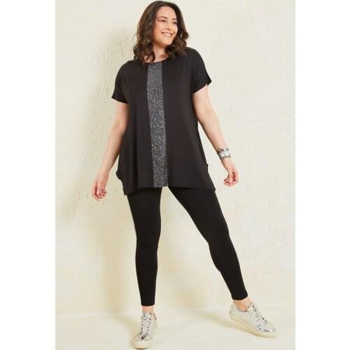 Black Large Size Women 'S Temporary Shed Fronting Sim Detailed Bluz Special Fashion Design Comfortable Quality Planting