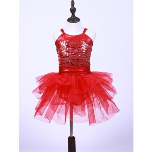 Children Ballet Dance Dress Girls Latin Dancing Skirt Kids Dance Performance Sequins Stage Performance Costumes D-0450