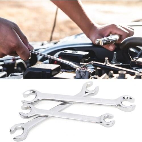 6Pcs Metric Fix Tubing Wrench High Hardness Wide Use Durable Dual-head Hexagonal Oil Pipe Open Wrench Spanner for Car Repair