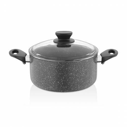 Gray Color 22 CM Deep Pots Make scratch resistant Dining as teflon and steel cooking pots