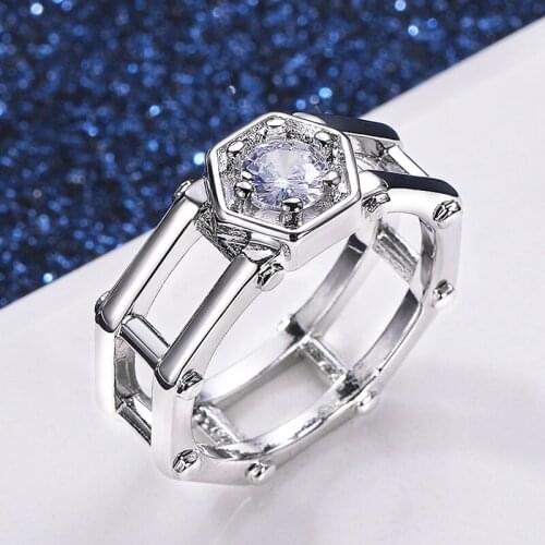 CAOSHI Creative Design Wedding Rings Women Single Crystal Engagement Jewelry Accessories Delicate Female Fashionable Finger Ring
