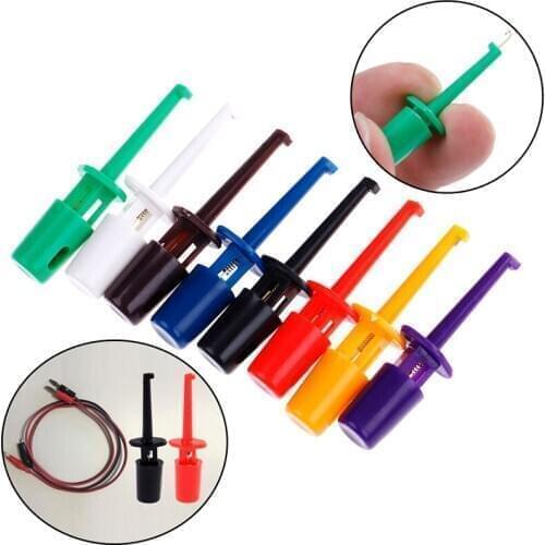 Mini 12Pcs Or 10pcs Single Test Hook Clip Test Probe For Electronic Testing IC Grabber Large Round Crocodile Clip Hook Test Clip