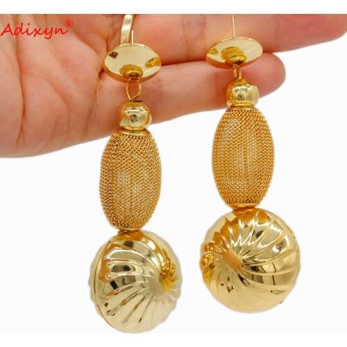 Adixyn Fashion Earrings for Women Party Unusual earrings Gold Color Drop Earring Jewelry
