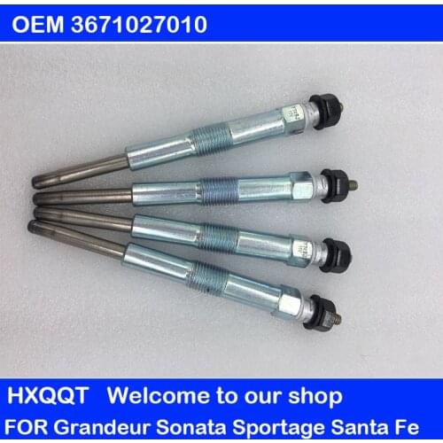 OEM Ignition Glow Plug 4PC FOR Santa Fe Trajet Tucson 2.0L 2.2L #3671027010 Glow plug D3EA D4EA D4FA D4EB