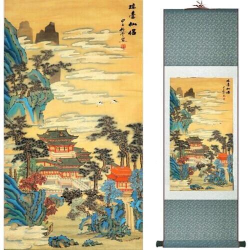 Landscape painting Home Office Decoration Chinese scroll painting mountain and River painting 2018082413