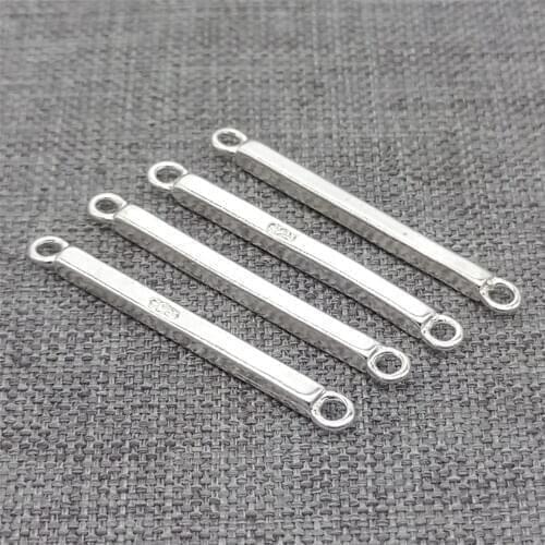 10pcs of 925 Sterling Silver Plain Rectangle Bar Charms for Bracelet Necklace