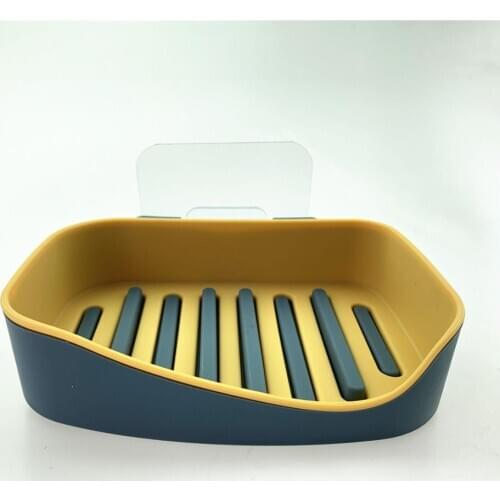 Strong Non-marking Sticking And Draining Soap Box Creative Double-layer Bathroom Shelf Suction Wall Soap Box