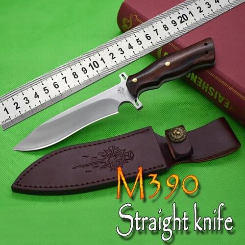 Straight Knife M390 Blade Outdoor Rescue Self-Defense EDC Fruit Tool Jungle Hunting Kitchen Sharp And Durable Survival Knife