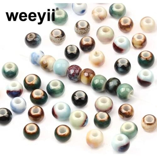 Retro Round Ceramic Beads Bracelets Hand Made DIY Retro Bracelet Jewelery Necklace Accessories Wholesale