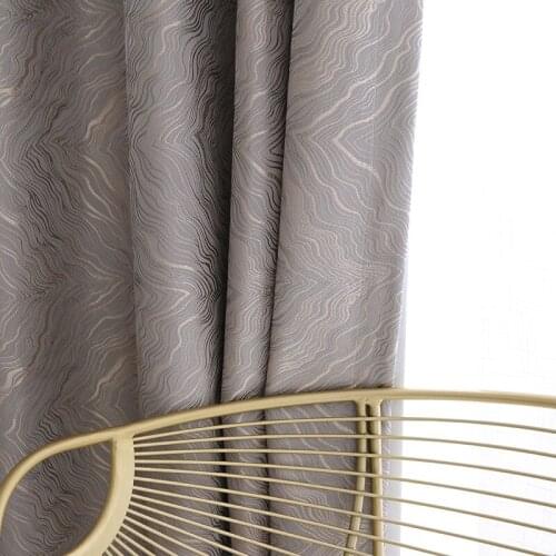 Luxury Modern American French Marble Texture Jacquard Curtains Fabric For Living Room Bedroom Geometric Curtains Custom Size #4