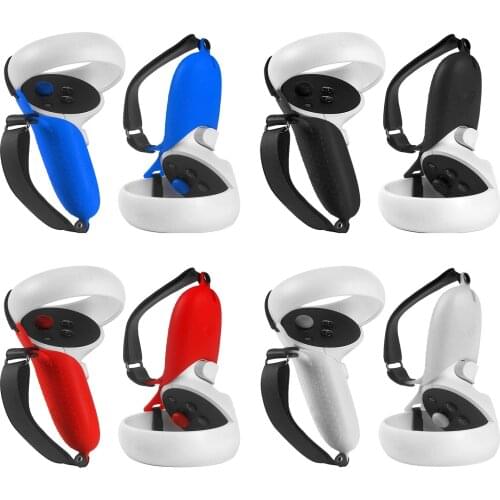 Handle Controller Silicone Grip Cover VR Accessories For Oculus Quest VR 2 Protection Cover With Handle Strap For Quest2
