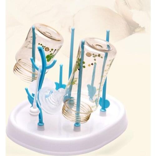 Cute Bottle Drying Rack Portable Bottle Drain Dryer Blue Detachable Infant Feeding Bottle Drain Rack Cleaning Dryer Storage Rack