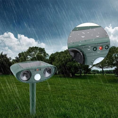 Cat Dog Ultrasonic Repellent Outdoor Solar Powered And Waterproof Animal Repeller Deterrent Scarer Pest Control Eco-Friendly