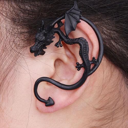 Vintage Earrings Gothic Punk Metal Dragon Bite Ear Cuff Clip Wrap Earring Wholesale Sale Piercing Earring For Men Women