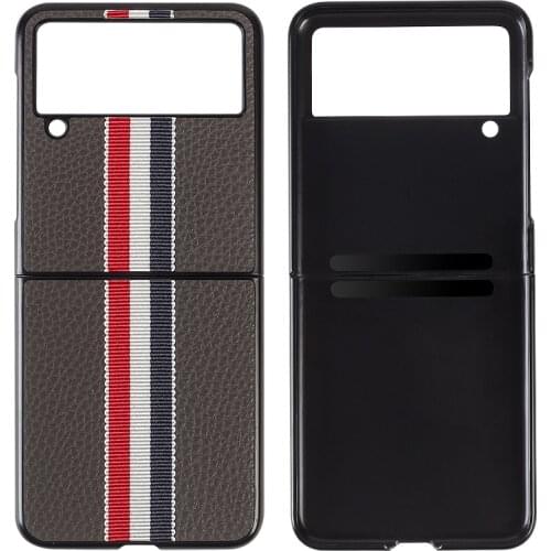 For Samsung Galaxy Z Flip 3 Case Vintage PU Leather All-inclusive Shockproof Shell for Samsung Z Flip 3 Case