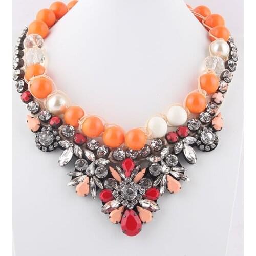 High Qulity Shourouk New Vintage Fashion Necklaces Choker Statement Necklace & Pendant Flower Crystal Women Jelwery 525