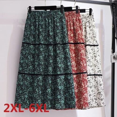 Big Size Summer Half-length A-line Skirt Plus Size Fat MM Women Large Size Clothing Chiffon Pleated Dresses