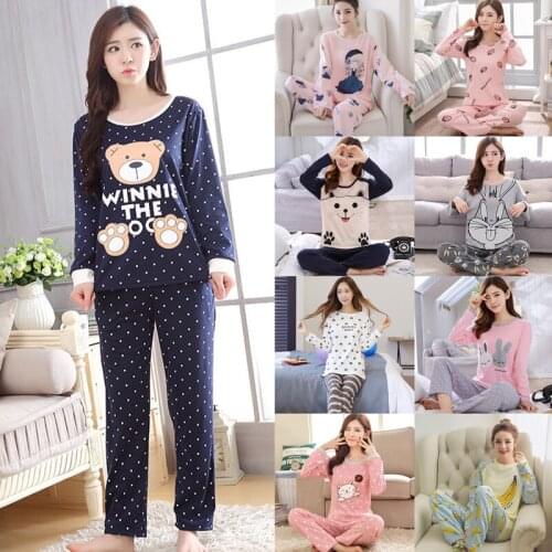 Spring Pyjamas Cotton Pj Pajamas Set Women Cartoon Sleepwear Girls Pajama Sets Pijamas Girl Pyjamas Home Clothes