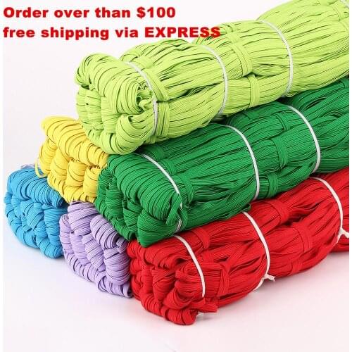 DHL 6mm Flat Elastic Bands High Elastic Rope Rubber Band Spandex Ribbon Sewing Trim Waist Belt Band Garment Accessory 1320yards
