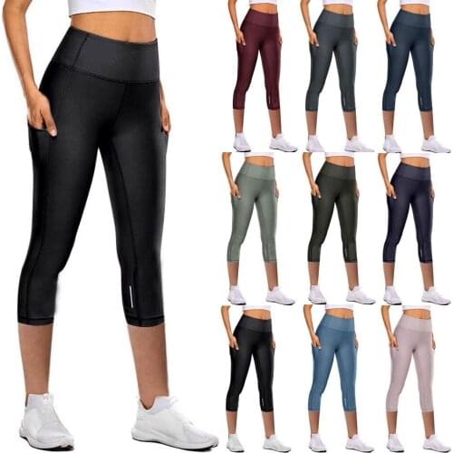 Women Pants Womens Tight Elastic Quick Drying Yoga Pants Reflective Seven Point Outdoor Pants leggings sport fitness колготки
