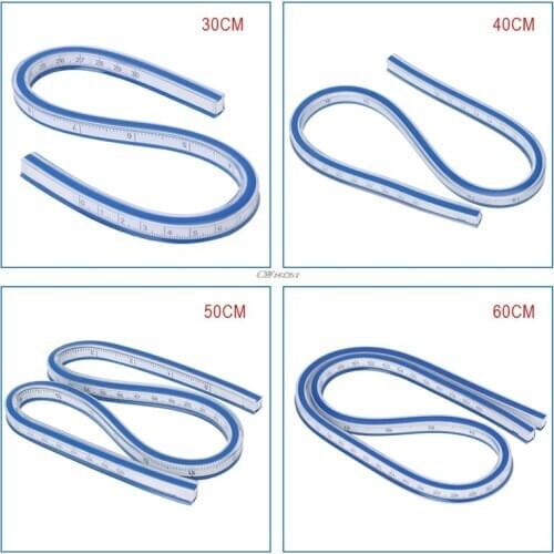 1PC Flexible Curve Ruler Drafting Drawing Tool Plastic Vinyl 30cm 40cm 50cm 60cm P41