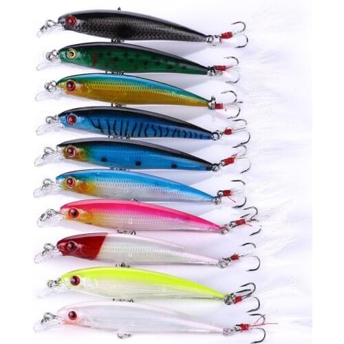 10pcs/set 9cm/8g Sinking Fishing Lures Jointed Crankbait Swimbait Hard Artificial Bait For Fishing Tackle Lure