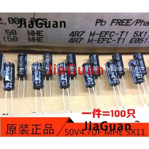 100PCS RUBYCON MHE 50V4.7UF 5x11MM electrolytic capacitor mhe series 4.7uf 50v hot sale 105 degrees 4.7uF/50V
