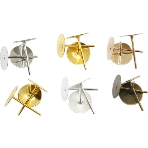 100pcs Sliver/Golden/White K/Bronze/KC Gold Stud Earrings Earings Fashion For Women Party Gift Diy Jewerly Making Accessories