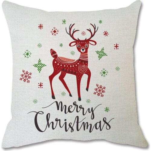 18X18 Inches Christmas Decorations Pillow Covers Linen Leaning Pillow Covers Decorative Linen Cushion Case For Home Decoretion