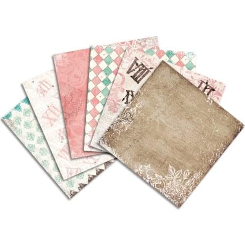 24pcs 6x6'' Retro Pattern Background Pad Paper for Scrapbooking Decor Journal Album DIY Memopads Handmade Craft