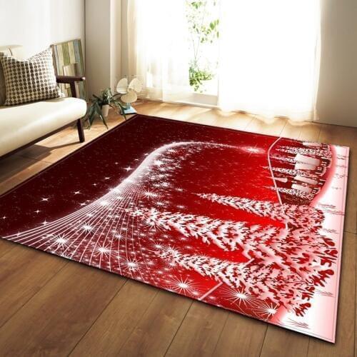 Christmas Party Decoration 3D Carpets Rugs Santa Claus Kids Room Play Mat Flannel Memory Foam Area Rug Carpet for Living Room