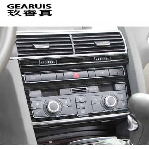 Car Styling Center Console Air Conditioner CD Panel frame Cover Stickers Trim For Audi A6 C5 C6 Stainless Steel Auto Accessories
