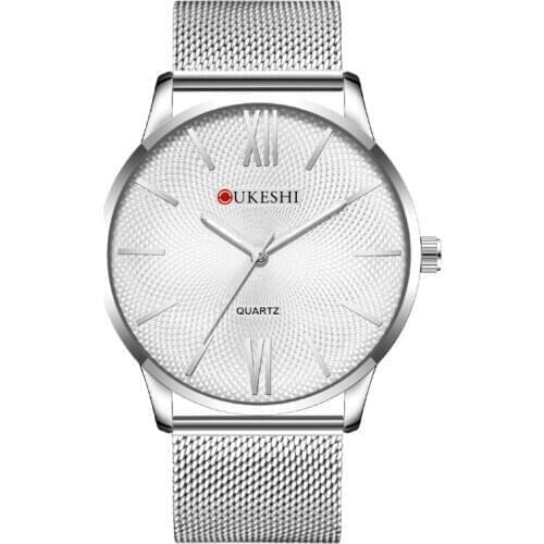 Men Watches Quartz Movement Simple Design Original Classic With Calendar Leisure Fashion Waterproof Mesh Watchband Wrist Watch