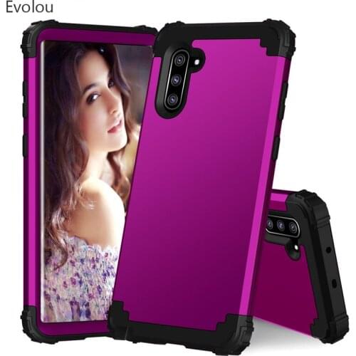Case for Samsung Note 10 Plus 3 in 1 Hard PC + Silicone Heavy Duty case Cover for Samsung Note 10 Pro Shockproof phone cover