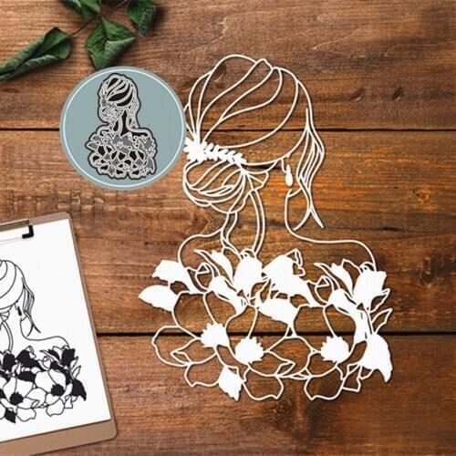 FLOWER LADY Metal Cutting Dies Stencils for DIY Scrapbooking Stamping Die Cuts Paper Cards Craft