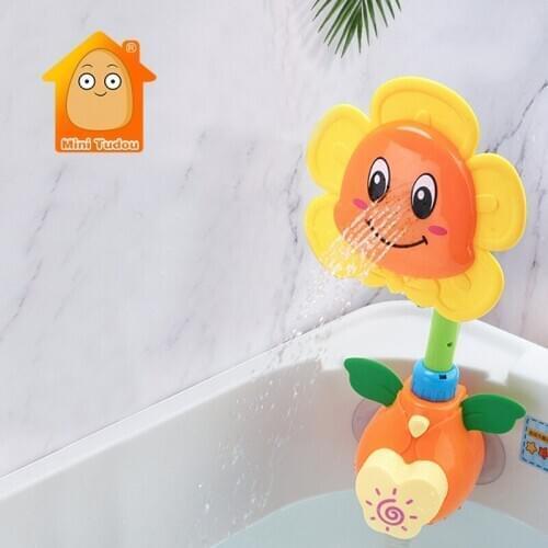 Baby Bath Sunflower Shower Cute Spray Water Spout Plastic Electric Cartoon Play Swimming Bathroom Game Educational Toys For Kids