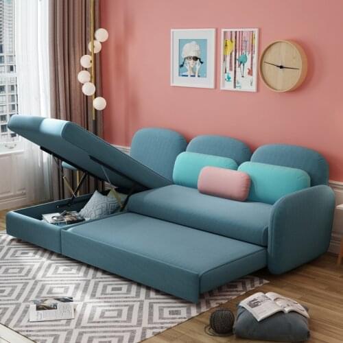 Sofa bed dual-use multi-function folding sofa Nordic ins wind size apartment living room modern sofa