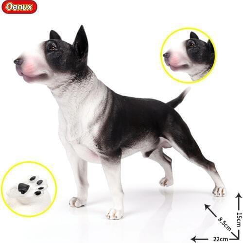 Oenux Lifelike 22x8.5x15cm Pit Bull Terrier Animals Action Figures Big Pet Dog Model Figurines Pvc Collection Toys Kids Gift