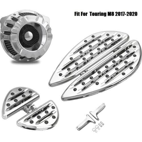 Deep cnc cut Floorboards Foot peg Air Cleaner filters Chrome Air intake For harley Touring softail Milwaukee-Eight (M8) 107 2018